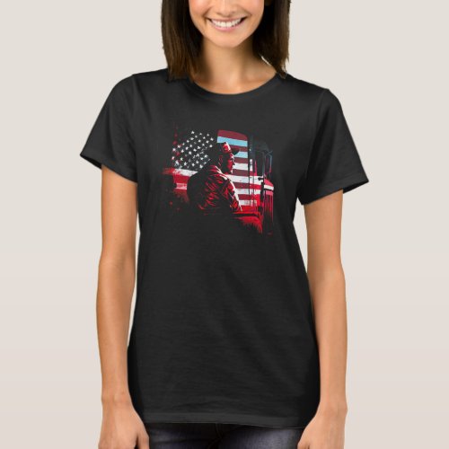 trucker American Big Rigs Diesel Truck Driver 60 T_Shirt