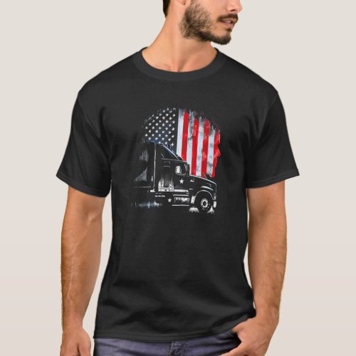 trucker American Big Rigs Diesel Truck Driver  65 T_Shirt