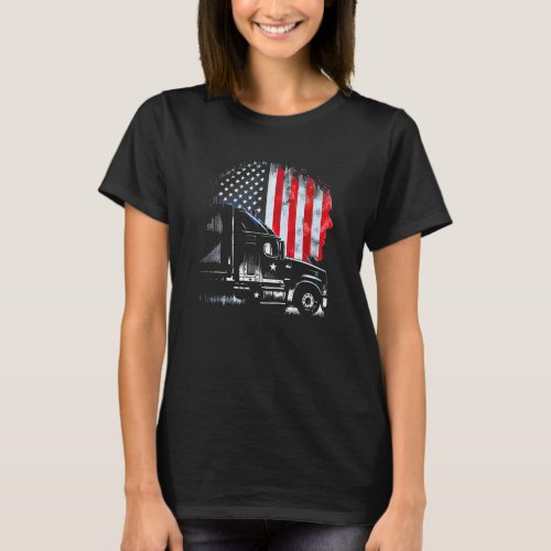 trucker American Big Rigs Diesel Truck Driver 66 T_Shirt