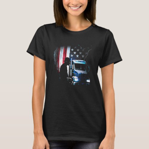 trucker American Big Rigs Diesel Truck Driver 71 T_Shirt