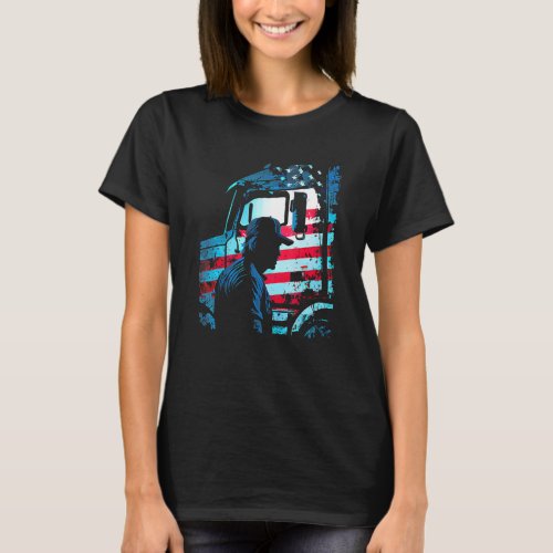 trucker American Big Rigs Diesel Truck Driver 78 T_Shirt