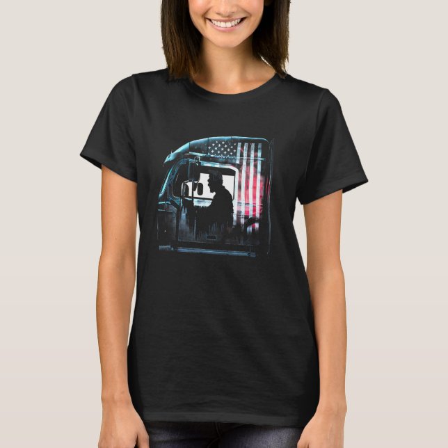 trucker American Big Rigs Diesel Truck Driver 84 T-Shirt (Front)