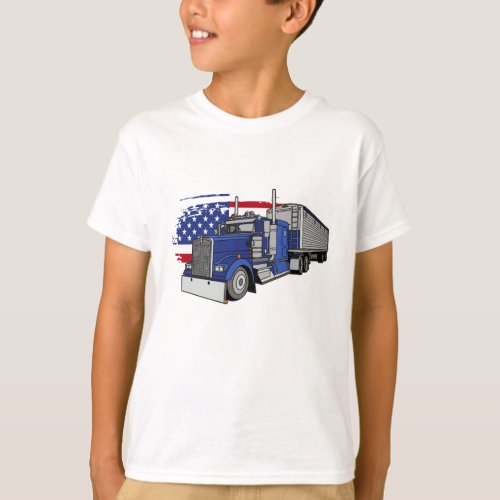 Trucker American Flag  for the future Truck Driver T_Shirt