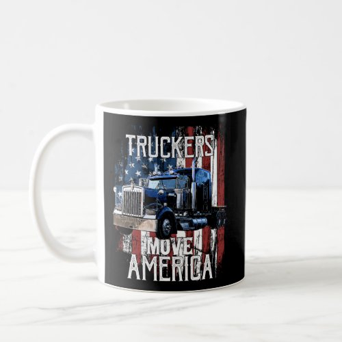 Trucker American Flag Truck Driver Coffee Mug