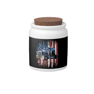 Trucker American Flag Truck Driver Truck Driver Gi Candy Jar