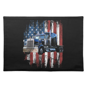 Trucker American Flag Truck Driver Truck Driver Gi Cloth Placemat