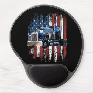 Trucker American Flag Truck Driver Truck Driver Gi Gel Mouse Pad