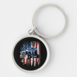 Trucker American Flag Truck Driver Truck Driver Gi Keychain