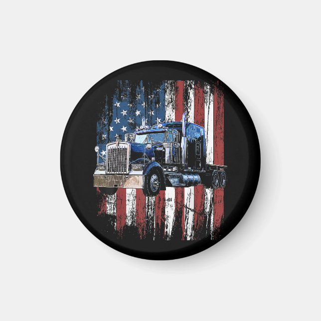 Trucker American Flag Truck Driver Truck Driver Gi Magnet (Front)
