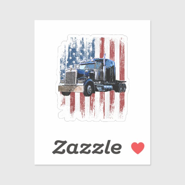 Trucker American Flag Truck Driver Truck Driver Gi Sticker (Sheet)