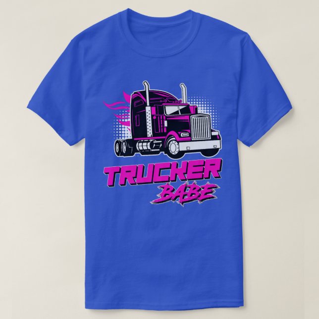 Trucker Babe Truck Driver Truck Driver Gift Women  T-Shirt (Design Front)