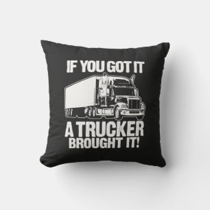Trucker Brought it Throw Pillow
