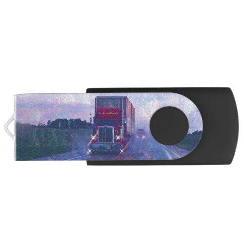 Trucker Cargo Truck Lorry Heavy Transport Gift 3 USB Flash Drive