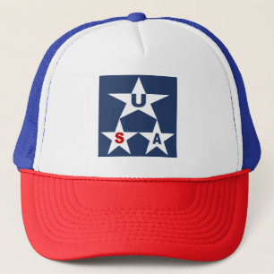 TRUCKER CASQUETTE WHITE ROYAL NEW DESIGN USA HAT