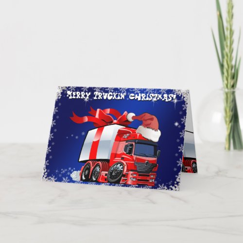 Trucker Christmas Card  PERSONALIZED