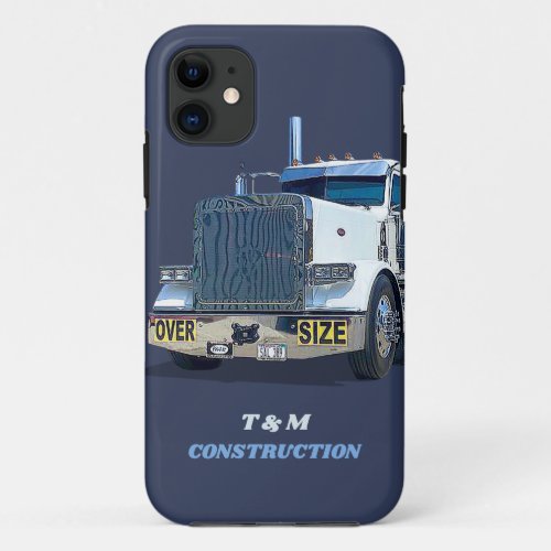 Trucker Construction Demolition Hauling Navy Case_ iPhone 11 Case