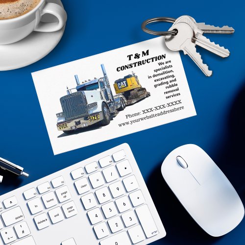 Trucker Demolition Construction Hauling Business Card