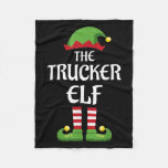 Trucker Elf Family Matching Group Christmas  Fleece Blanket