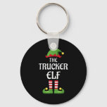 Trucker Elf Family Matching Group Christmas  Keychain