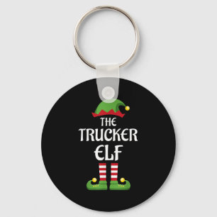 Trucker Elf Family Matching Group Christmas Keychain