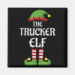 Trucker Elf Family Matching Group Christmas  Magnet