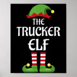 Trucker Elf Family Matching Group Christmas  Poster