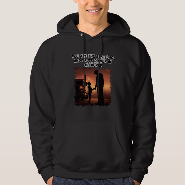 Trucker Father Daughter Bond Family Road Love Hoodie (Front)