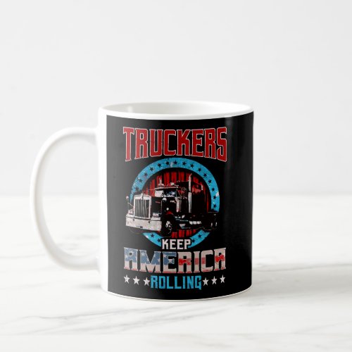 Trucker Gifts Tractor Trailer 18 Wheeler America R Coffee Mug