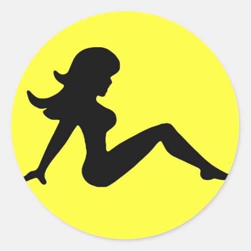 Trucker Girl Classic Round Sticker