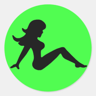 Trucker Girl Classic Round Sticker