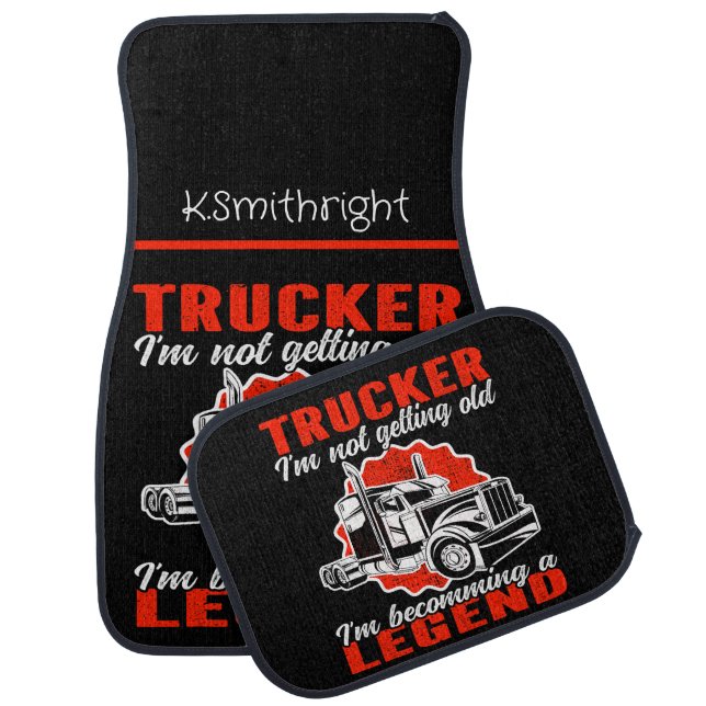 Trucker Grandfather: Grandchildren's Best Legend Car Floor Mat (Set)