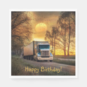 Trucker Happy Birthday Napkins