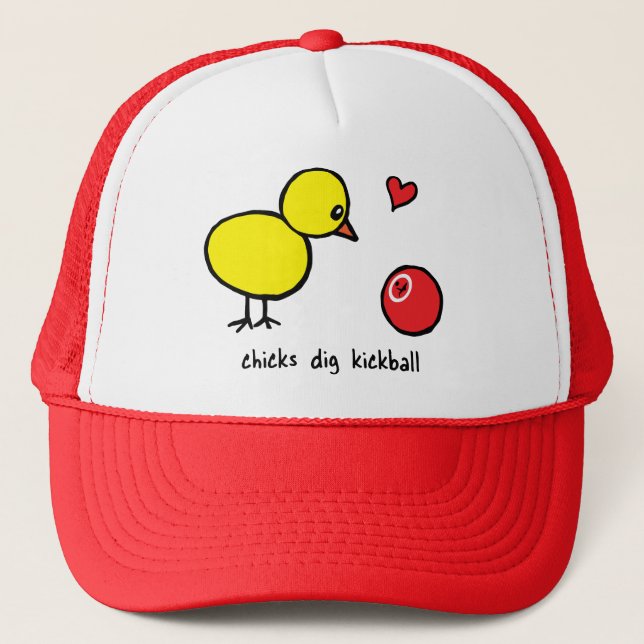 Trucker Hat - Chicks Dig Kickball (Front)