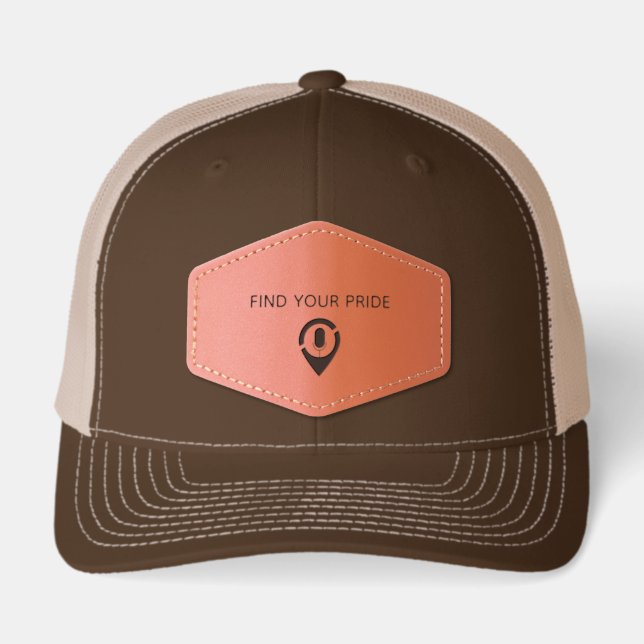 Trucker Hat-Leather Patch Leather Patch Hat (Front)
