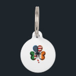 Trucker Hat Pet ID Tag<br><div class="desc">A creative fusion of cultures,  this shamrock design beautifully blends the flags of Ireland and the United States. Symbolizing luck,  heritage,  and unity,  it’s perfect for celebrating Irish-American connections—whether for weddings,  cultural events,  or St. Patrick’s Day themes
#IrishAmerican

#CulturalFusion

#ShamrockDesign

#HeritagePride

#UnityInDiversity

#IrishRoots

#AmericanDream

#LuckyCharm

#IrelandMeetsUSA

#CrossCulturalLove</div>