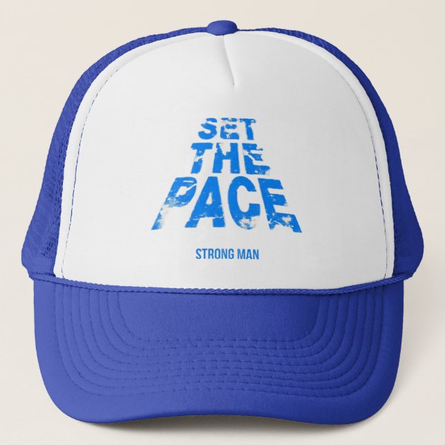 trucker hat set the pace blue (Front)