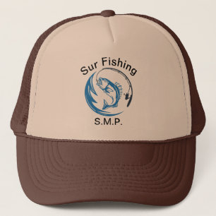 Trucker Hat Tan and Brown Fishing
