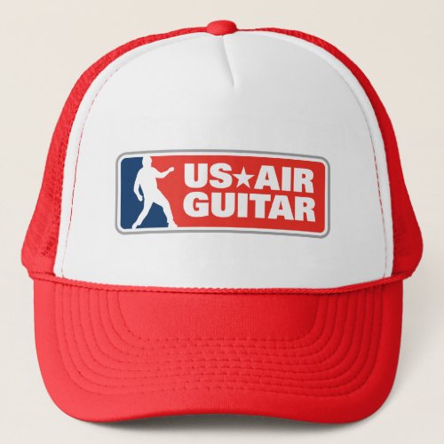 Official US Air Guitar Red White and Blue Vintage Logo Trucker Hat