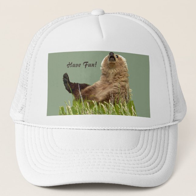 Trucker hat w/ playing cub (Front)
