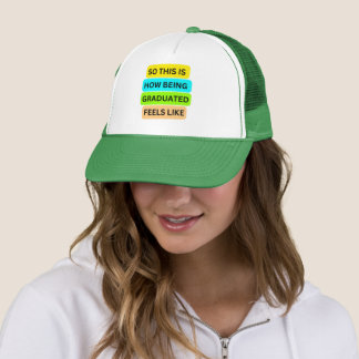 Trucker Hat white & green SO_THIS_IS_HOW_BEING_GR