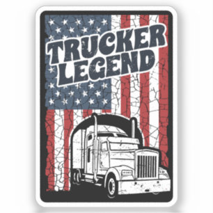 Trucker Legend Funny Semi Truck Driver Trucking Sticker