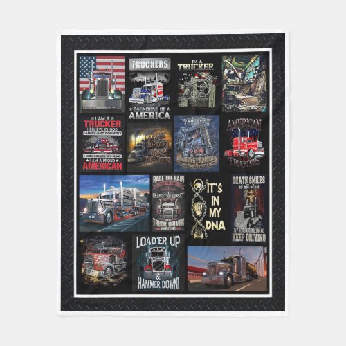 Trucker Loader Up And Hammer Down Fleece Blanket