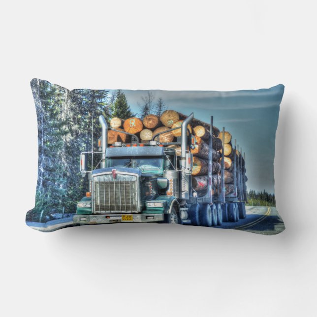 Trucker Logging Truck Lorry Heavy Transport Gift5 Lumbar Pillow (Front)