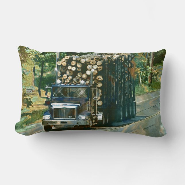 Trucker Logging Truck Lorry Heavy Transport Gift6 Lumbar Pillow (Front)