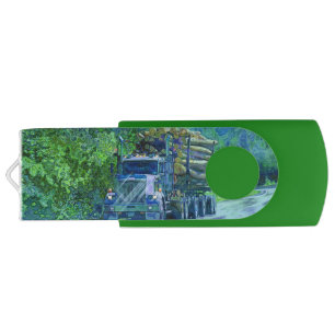 Trucker Logging Truck Lorry Heavy Transport Gift 1 USB Flash Drive
