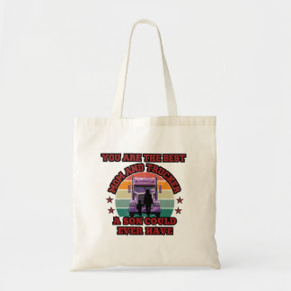 Trucker Mother Son Bond Family Road Love Design Tote Bag