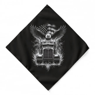 Trucker Patriotic American Flag Semi Truck Driver Bandana
