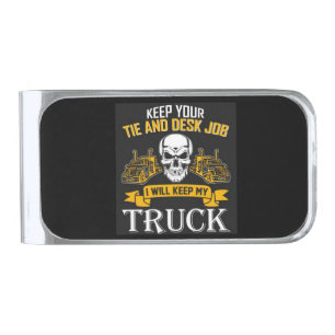 Trucker Silver Finish Money Clip