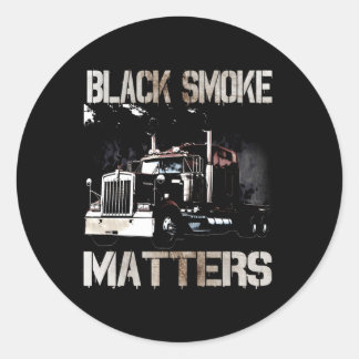 Trucker Tractor Trailer 18 Wheeler On Back Classic Round Sticker