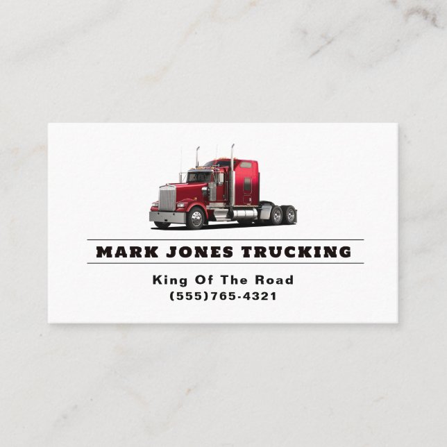 Trucker Transport Semi Trucking Business Card (Front)